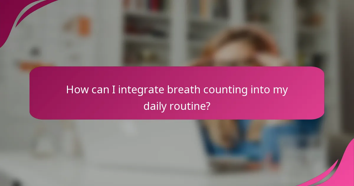 How can I integrate breath counting into my daily routine?
