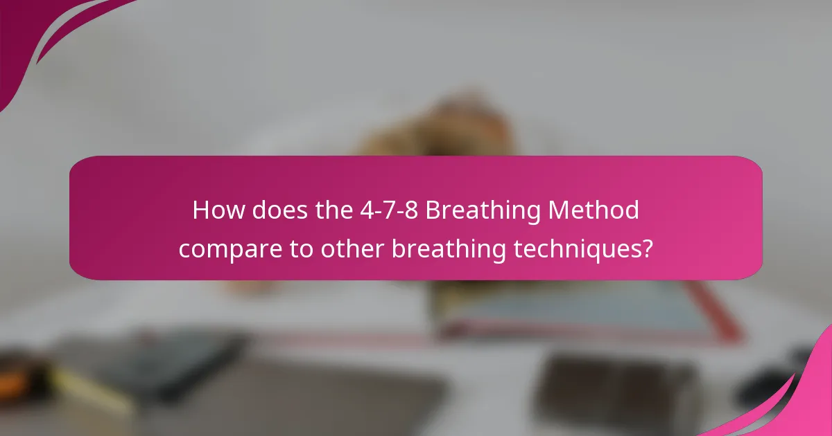 How does the 4-7-8 Breathing Method compare to other breathing techniques?