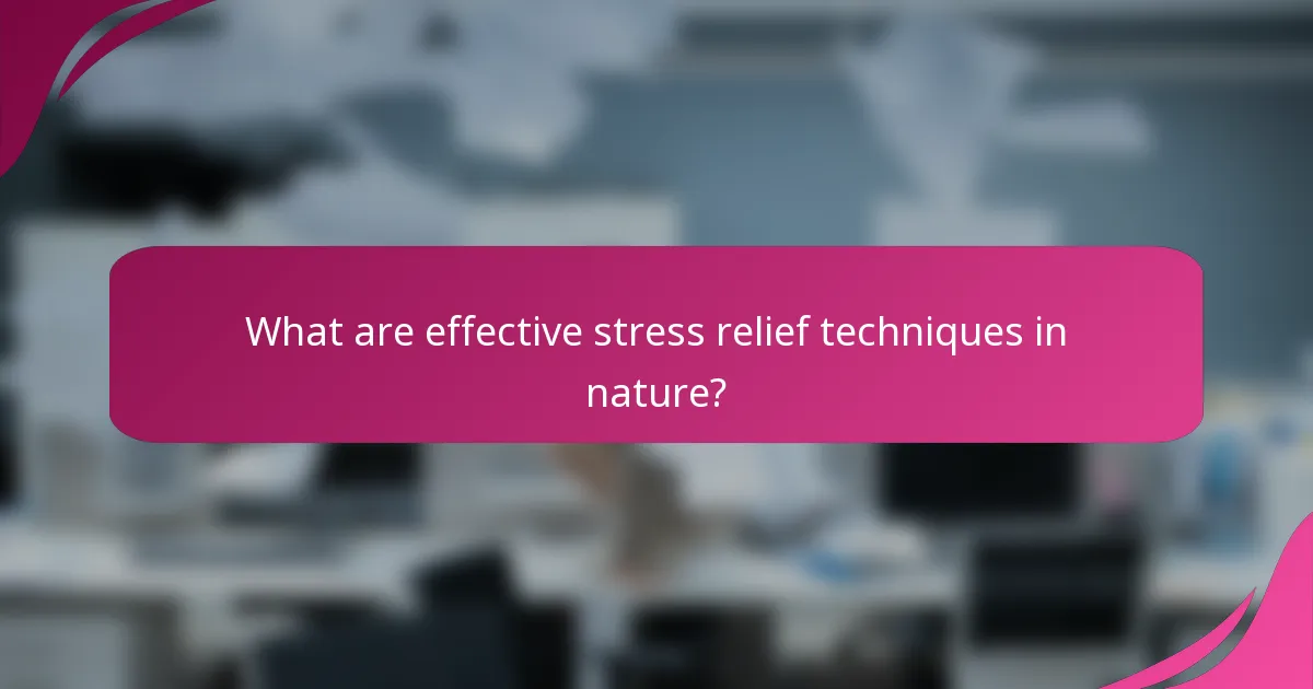 What are effective stress relief techniques in nature?