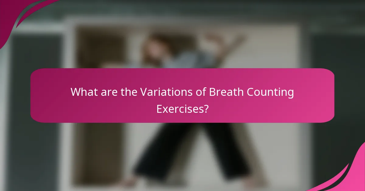 What are the Variations of Breath Counting Exercises?