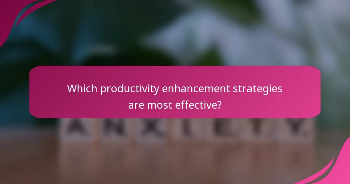 Which productivity enhancement strategies are most effective?
